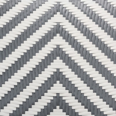 Gray and Natural Rattan Bistro Side Chair