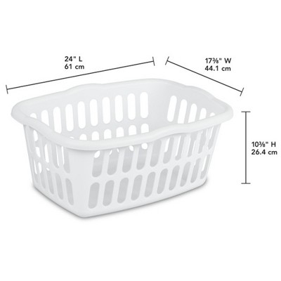 White Stackable Plastic Laundry Baskets, 12-Pack, 1.5 Bushel