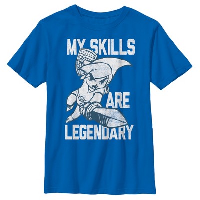 Boy's Nintendo The Legend of Zelda Link My Skills are Legendary  T-Shirt - Royal Blue - Medium
