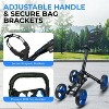 Foldable Golf Push Cart for Easy Transport with 4-Wheel Design, Adjustable Handle, Lightweight Construction - 3 of 4