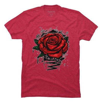 Men's Design By Humans Rugged Rose By Adamzworld T-Shirt