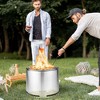 Costway 18.5'' Smokeless Fire Pit 304 Stainless Steel Stove Bonfire with Waterproof Cover - 2 of 4