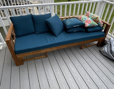 Long Beach Acacia Wood Extendable Patio Daybed Sofa Teak Christopher Knight Home Outdoor Couch With Weather resistant Frame Target