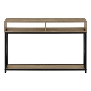 FONTOI Side Table with Storage Shelves, Bedside Table with Bottom Shelf, Console Table for Entryway, Sofa, Living Room, Bedroom, Taupe, 9"*30.5"*47.25 - 1 of 4