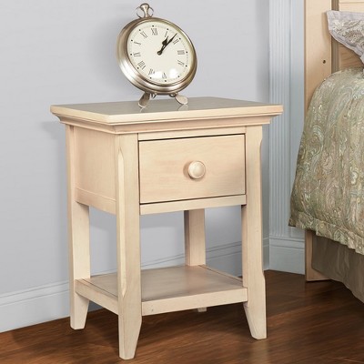 Bedside Table, Nightstand With Storage Box, Open Shelves, Rounded Corners, Modern End Side Table