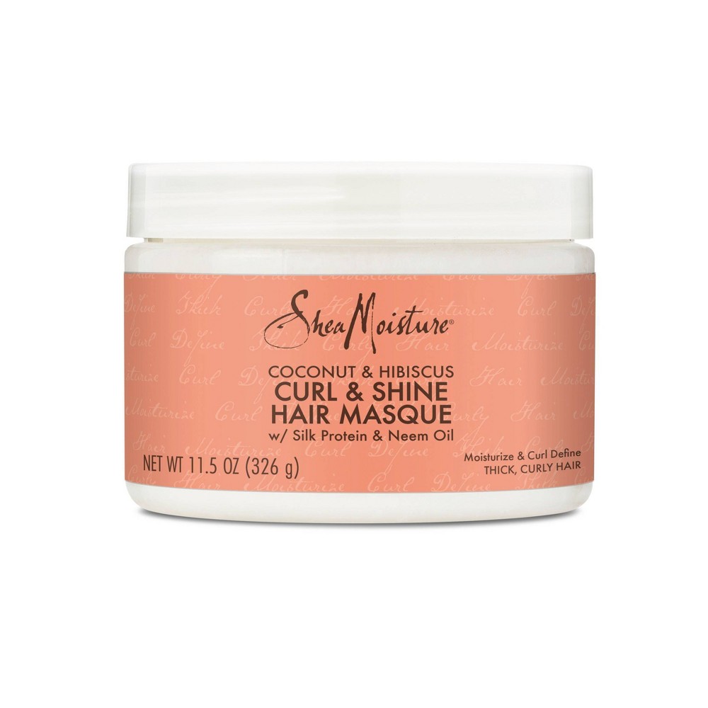 Photos - Hair Product Shea Moisture SheaMoisture Coconut & Hibiscus Curl & Shine Hair Mask For Naturally Curly Hair - 11.5oz 