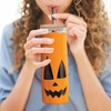 Ototo 17 fl oz Jack-o-Cup Glass Tumbler with Lid and Straw, Silicone, Glass, and Bamboo Orange - 3 of 4
