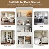 Tall Bookcase with Glass Doors Built-in LED Light and Drawer with Solid Wood Frame for Home Office 83in -3irtyhousy - 3 of 4