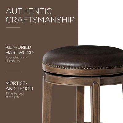 Alexander Brown Swivel Backless Saddle Bar Stools, Set of 4