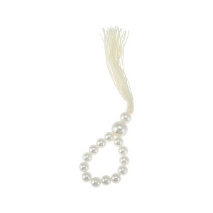 Unique Bargains Napkin Rings Faux Pearls Tassel Plastic White 1 Pc - 1 of 3