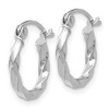 Black Bow Jewelry 2mm, Twisted 14k White Gold Round Hoop Earrings, 12mm (7/16 Inch) - 2 of 4