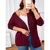Coolmee Women's Plus Size Cardigan Sweaters Button Down Long Sleeve Fall Cardigans Cable Knit Outwear - 2 of 4