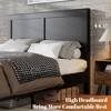 Lyngins Industrial Queen Size Bed Frame, Wood Platform Bed Frame with Headboard, Metal Frame & Solid Wood Slats, Large Under Bed Storage - 4 of 4