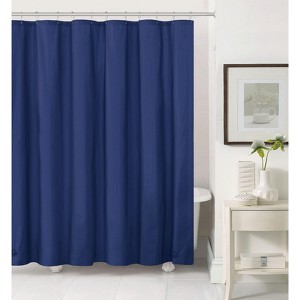 Heavy Duty Navy Blue 10 Gauge Hotel Non-Toxic Odor Free PEVA Shower Curtain Liner - Mold & Mildew Resistant - 1 of 3