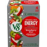 V8 Sparkling +Energy Strawberry Kiwi Juice Drink - 4pk/11.5 fl oz Cans