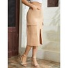 Cargo Skirt for Women Long Y2k Cargo Skirts Low Waist A line Skirt Trendy Vintage Dress Slit Front Midi Skirt with Pockets - 2 of 4