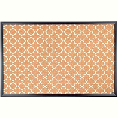 U Brands Fashion Cork Bulletin Board 35" x 23" Black Finish Frame 306U00-01