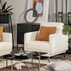 Costway Modern Upholstered Accent Chair Single Sofa Armchair Living Room Funiture White\Grey - 3 of 4