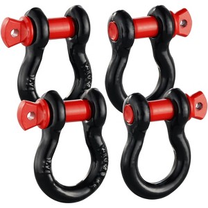 VEVOR 1/2" D-Ring Shackle, 4 Pack Alloy Steel Shackles 17637 lbs (8 Ton) Break Strength with 5/8" Screw Pin, Towing Accessories for Jeep Truck, Black - 1 of 4