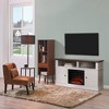 Eliana Fireplace Remote Control TV Stand for TVs up to 65" Dark Oak/White - Teamson Home: Farmhouse Style, Media Console with Storage - 2 of 4