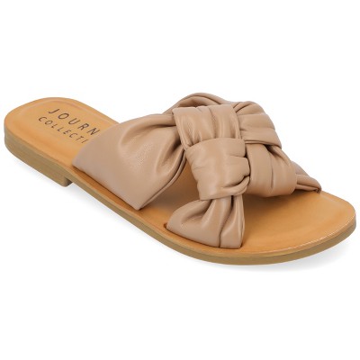 Journee Collection Womens Kianna Slide Puffy Flat Sandal