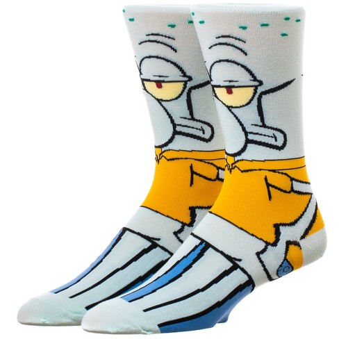 Spongebob Squarepants Squidward Cartoon Character 360 Crew Socks For Men :  Target