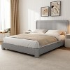 Vipbear Twin Size Upholstered Cloud Bed Frame with Headboard, Soft Rounded Corners, No Box Spring Required, Adjustable Headboard, Easy Assembly, Beige - 2 of 4
