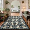 Acekool Floral Washable Rugs - Vintage Botanical Print Area Rug - 3 of 4