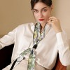 Anna-Kaci Women's Floral Print Soft Silky Scarf with Lightweight Soft Fabric Versatile Square Neck and Hair Accessory - 2 of 4