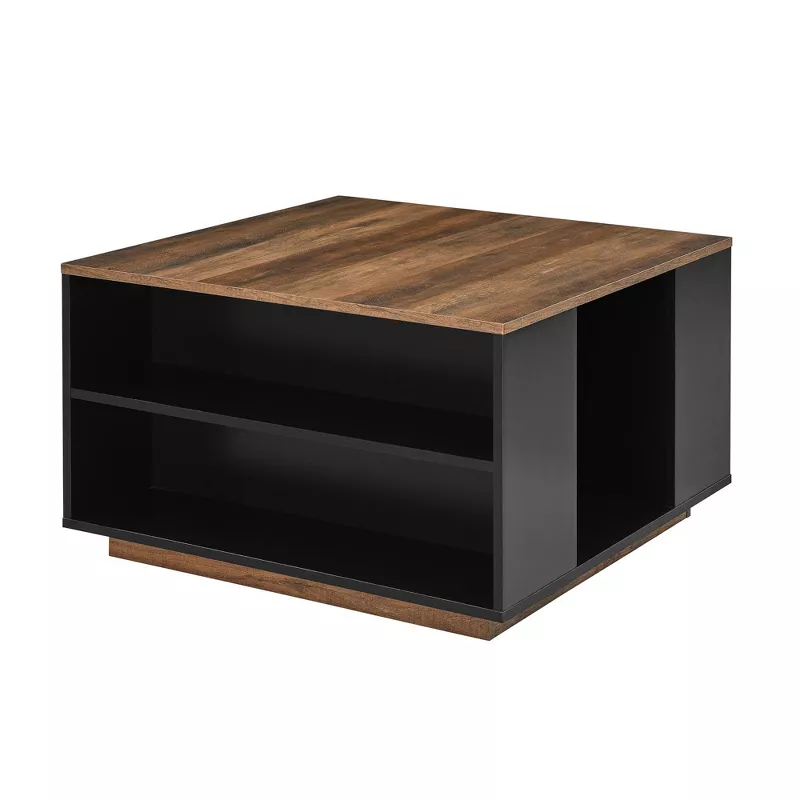 Hako Modern Square Storage Coffee, Reclaimed Wood Square Coffee Table With Storage