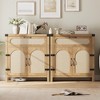 Garvee Rattan Sideboard Buffet Cabinets with Storage, Farmhouse Storage Cabinet, Wooden Coffee Bar Cabinet for Kitchen, Dining Room, Living Room - 2 of 4