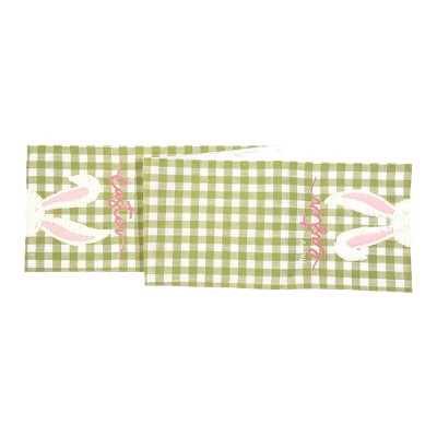 C&F Home Easter Bunny Ears Embroidered Table Runner