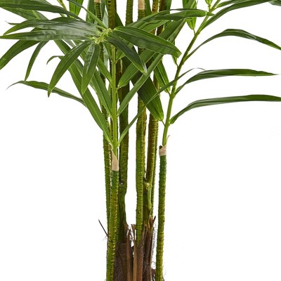 Lifelike Tropical King Palm 8' Floor Plant in Pot - Green