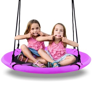 Infans 40" Flying Saucer Tree Swing Indoor Outdoor Play Set Kids Christmas Gift Purple - 1 of 4