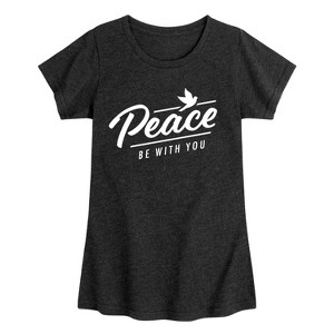Girls' - Instant Message - Peace Be With You Fitted Short Sleeve Graphic T-Shirt - 1 of 4