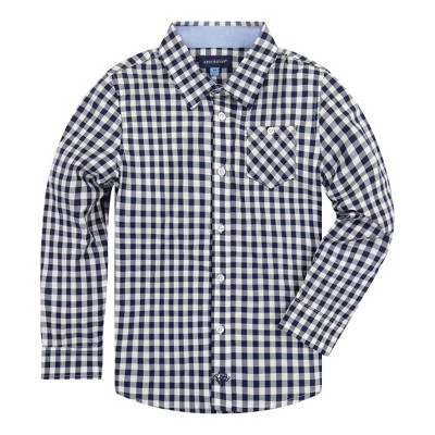 Andy & Evan  Toddler Navy Gingham Button Down Shirt