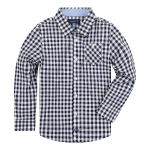 Andy & Evan  Toddler Navy Gingham Button Down Shirt - 1 of 4