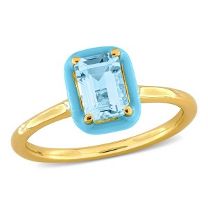 EVERLY JEWELRY | Yellow Plated Sterling Silver 1 1/4 CT TGW Blue Topaz - Sky Fashion Ring - 1 of 4
