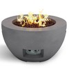 Kante 25" Outdoor Round Concrete & Metal Propane Gas Smokeless Bowl Fire Pit Table - Natural - Rosemead Home & Garden, Inc. - 3 of 3