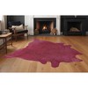 HomeRoots 6' X 7' Fuchsia Cowhide Hand Knotted Area Rug - 2 of 4