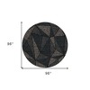 Black Charcoal And Gray Geometric Washable Indoor Outdoor Area Rug - 3 of 4