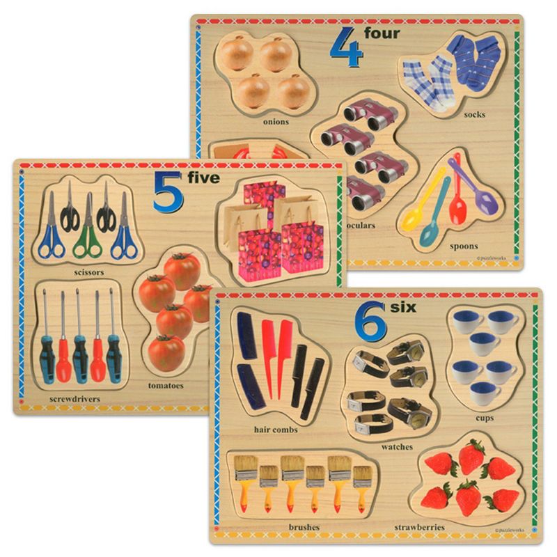 Puzzleworks Number Puzzles  - Set of 12, 4 of 7
