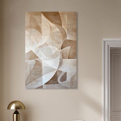 Art Remedy Scattered Thoughts Beige and White Abstract Canvas Wall Art
