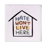 10"x10" Hate Won't Live Here Canvas Wall Art - DesignWorks Ink
