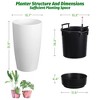 22" Tall Planter Set of 2, Self-Watering Flower Pots for Indoor and Outdoor Use, Large Planters with Built-In Drainage System and Water Level Monitor - 3 of 4