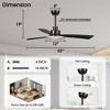 Parrot Uncle 52" Matte Black Indoor Integrated LED 3-Blade Ceiling Fan, Modern - 3 of 4