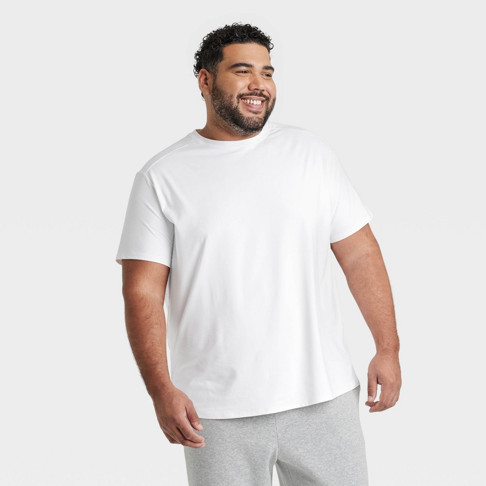 Men's Big Short Sleeve Soft Stretch T-Shirt - All In Motion™ True White 3XL: Fit, UPF 50+
