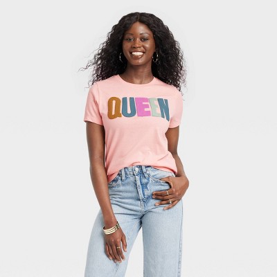 Black History Month Women's Legendary Rootz Queen Graphic T-Shirt - Pink M