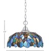 Toltec Lighting Any 1 - Light Pendant in  Chrome with 16" Blue Mosaic Art Glass Shade - 2 of 2