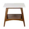 Chic Crate - Solid Pecan Wood Parker End Table with Sleek Design and Storage Shelf – Ideal for Modern Living Rooms - 4 of 4